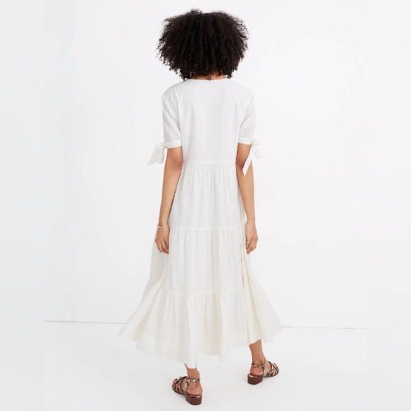 Madewell Swiss Dot Cotton Cream Cottage Core Easter Coastal Boho Maxi Dress Sz M - Picture 3 of 13